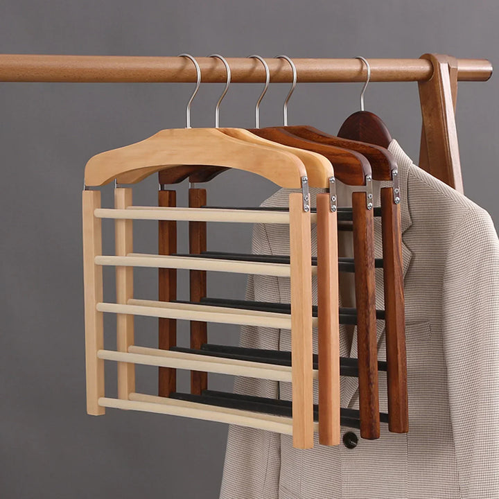 Kalsten | Space-saving wooden multi-pants hanger