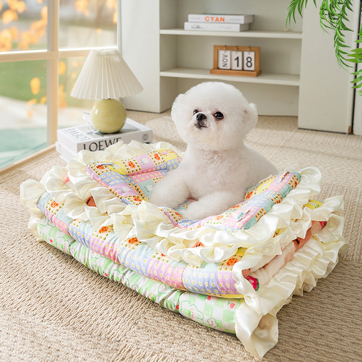 Reversible pet mat made of cotton, waterproof