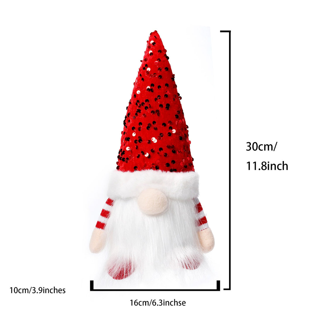 Lighted Christmas elf figure with sequin hat