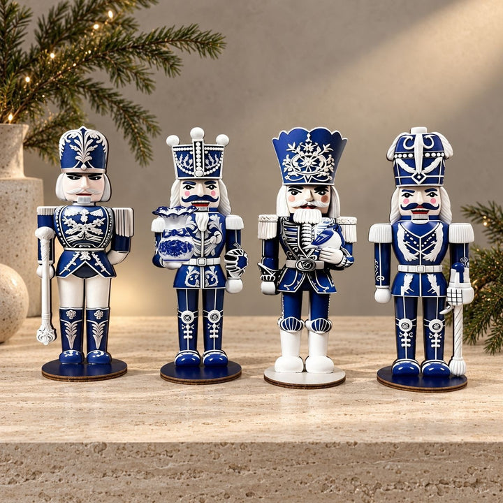 4-piece set nutcracker soldiers, gingerbread design, 2D print