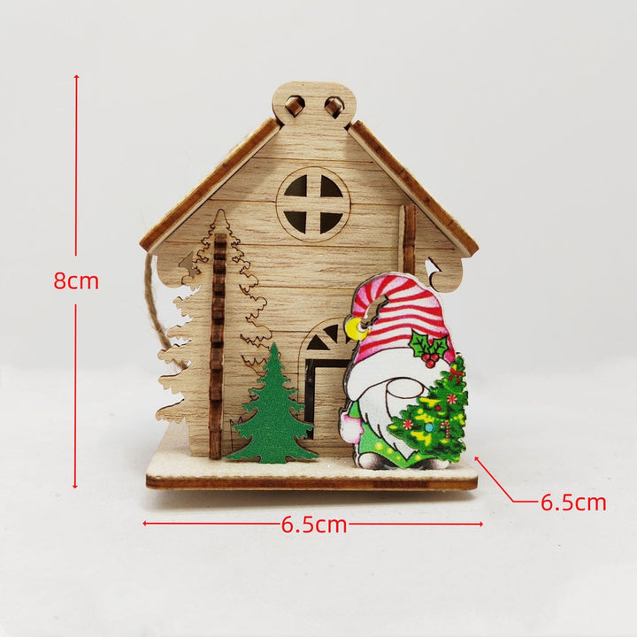 Illuminated wooden house for Christmas decoration