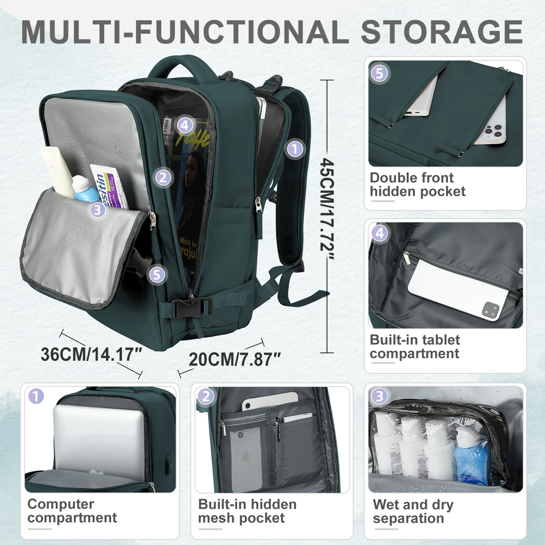 Kalsten | Durable Backpack for Trips with USB Charging Port