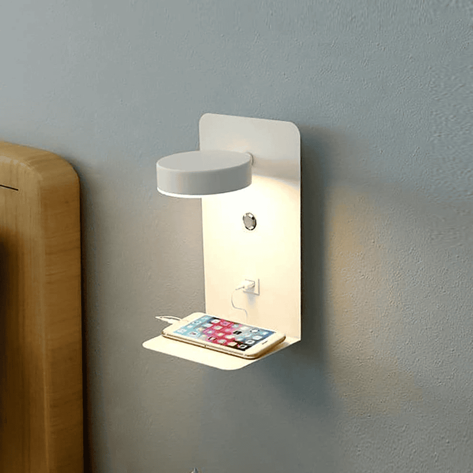 Dimmable LED Wall Lamp with USB Port