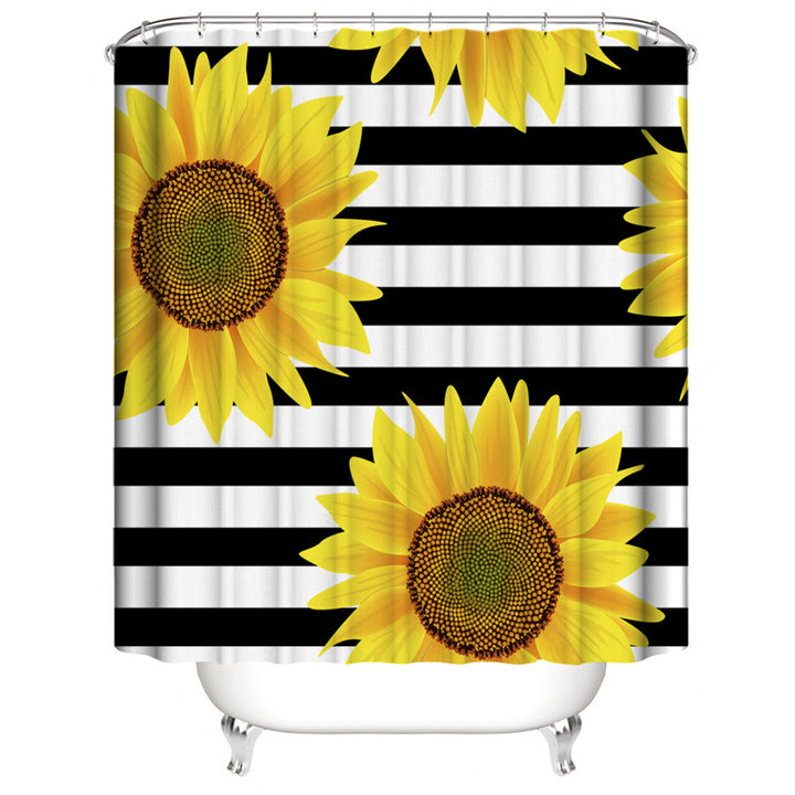 Floral Shower Curtain and Mat Set Kalsten