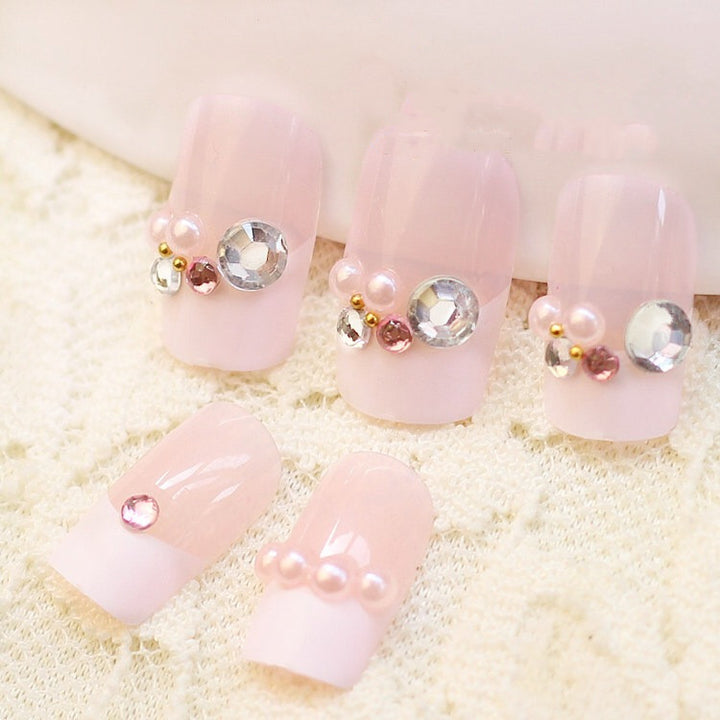 Decorative Rhinestone-Accented Press-On Nail Set