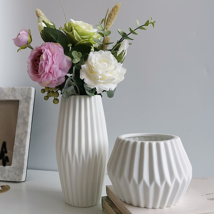 Textured Ceramic Geometric Planter Kalsten