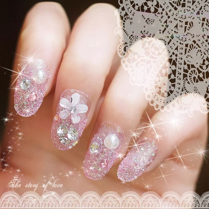 Glamorous Rhinestone-Embellished Press-On Nail Tips