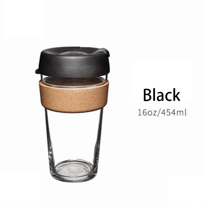 Noxord | Reusable & Portable Glass Coffee Cup With Lid & Sleeve, For Home, Travel & More