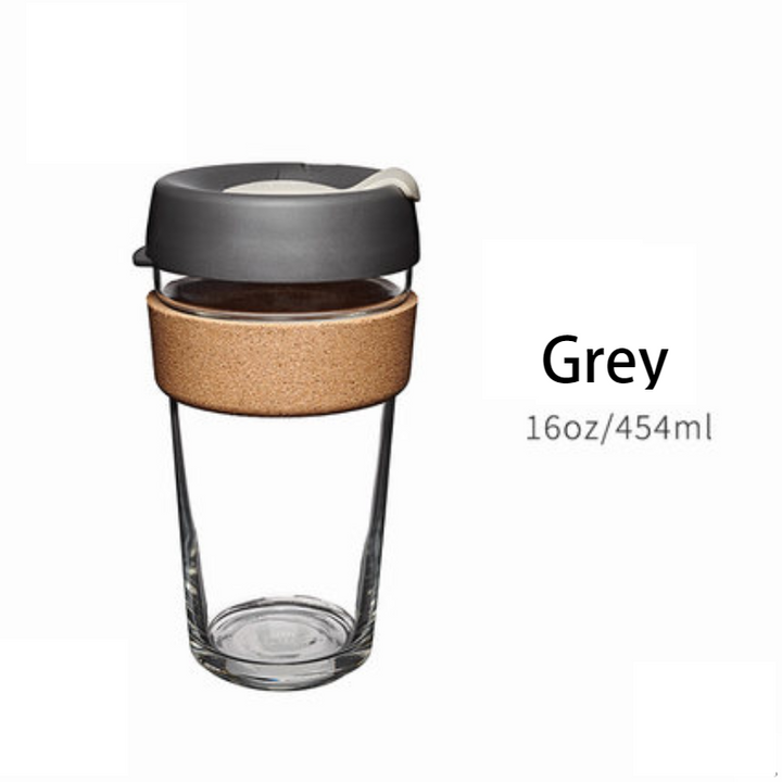 Noxord | Reusable & Portable Glass Coffee Cup With Lid & Sleeve, For Home, Travel & More