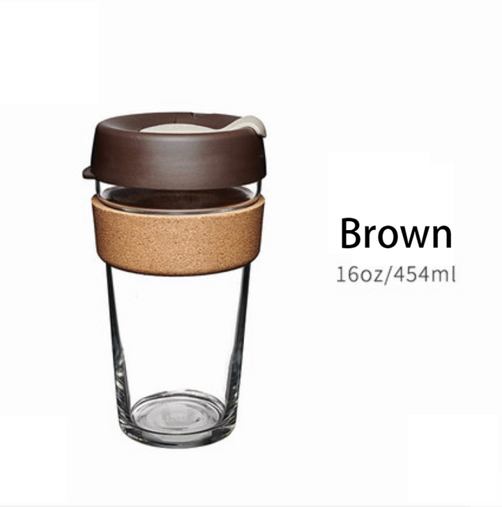 Noxord | Reusable & Portable Glass Coffee Cup With Lid & Sleeve, For Home, Travel & More
