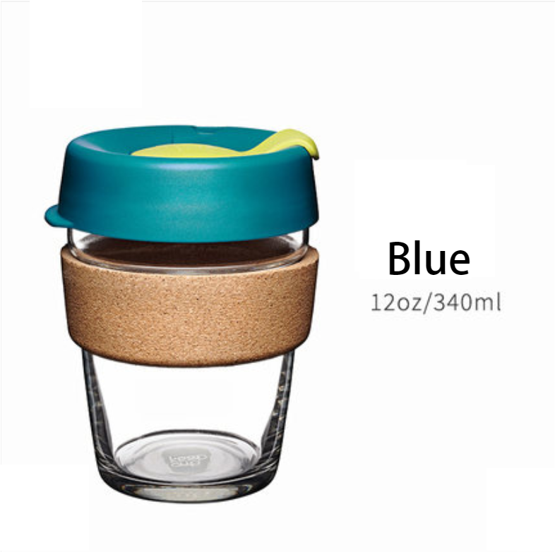 Noxord | Reusable & Portable Glass Coffee Cup With Lid & Sleeve, For Home, Travel & More