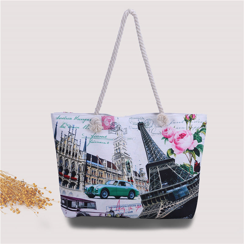 Large beach bag with London motif Kalsten