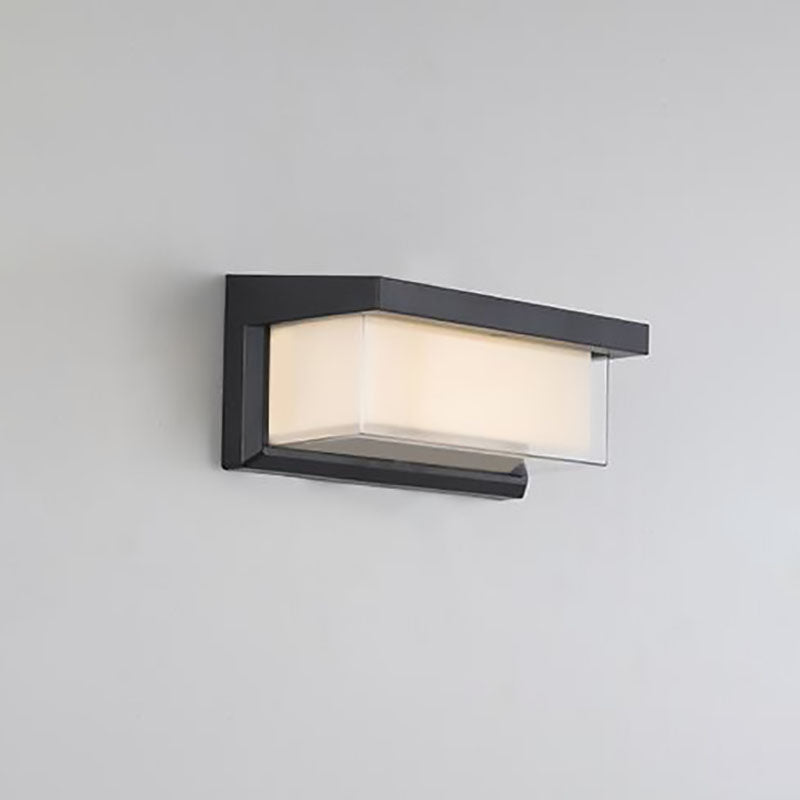 Modern Minimalist Solar Rectangle PC LED Outdoor Wall Sconce Lamp For Outdoor Patio | Kalsten