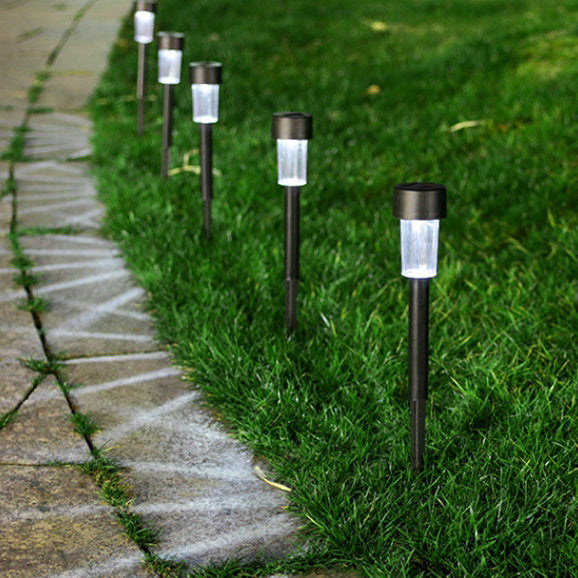 Modern Minimalist Waterproof Solar Cylinder Plastic Stainless Steel LED Landscape Light For Garden | Kalsten