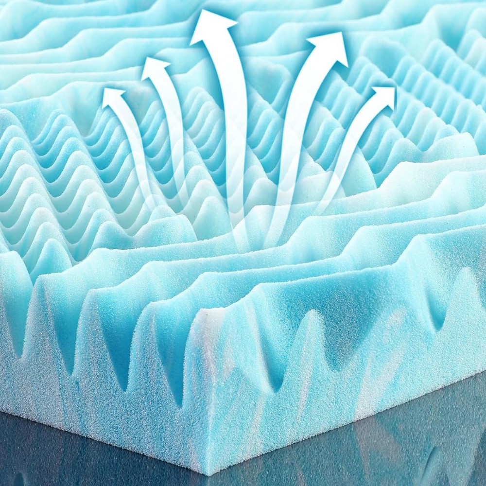 Premium Cooling Egg Crate Foam Mattress Topper | Kalsten