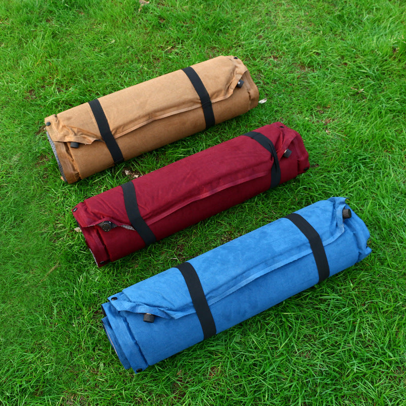 full-length camping sleeping pad with heavy-duty canvas cover and reinforced snap grommets Kalsten