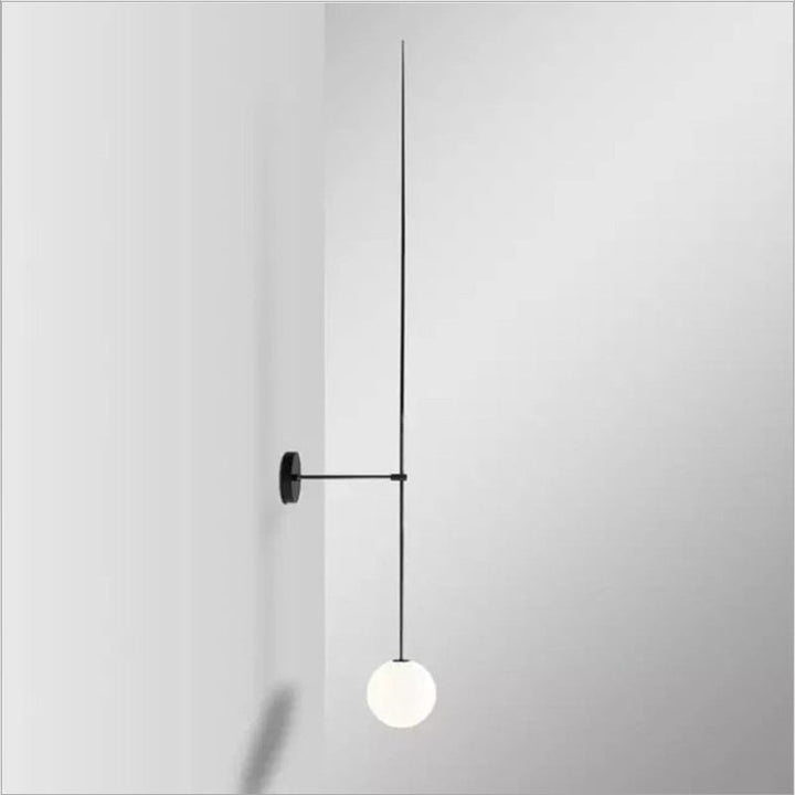 Orb Corridor Wall Light Fixture Milky Glass 1-Light Simple Wall Lamp Sconce with Pencil Arm | Kalsten