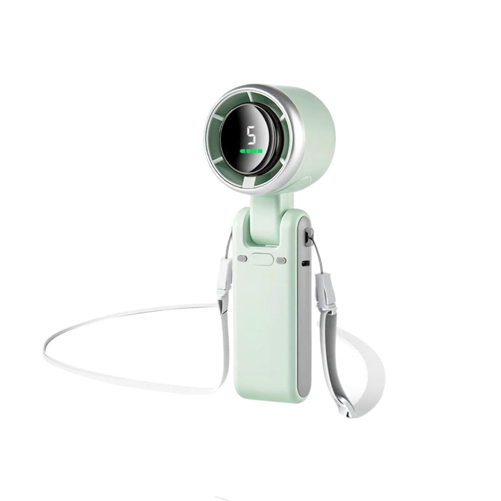 3-in-1 Mini Handheld Turbo Fan – Desk, Neck & Portable Cooling Fan (Rechargeable) | Kalsten