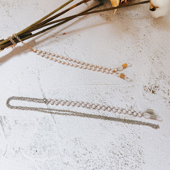 Pearl and metal glasses strap Kalsten
