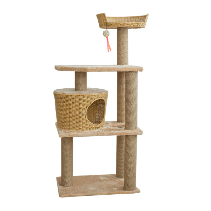 Cat furniture tree with natural rattan elements Kalsten