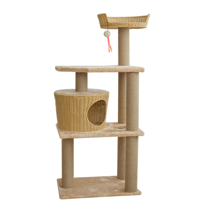 Cat furniture tree with natural rattan elements Kalsten