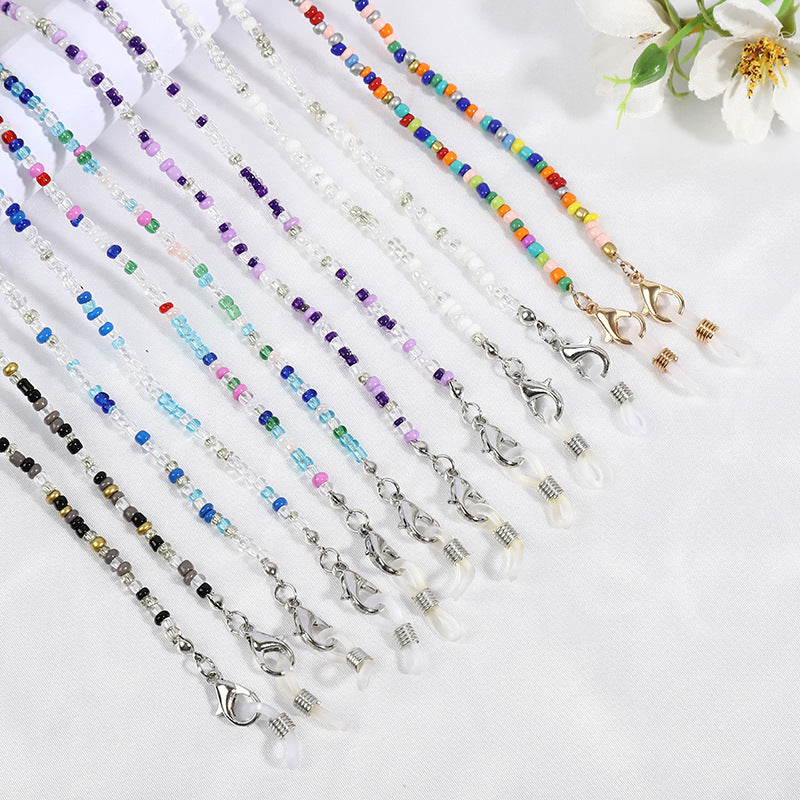 Colored bead necklace with carabiner clasp Kalsten