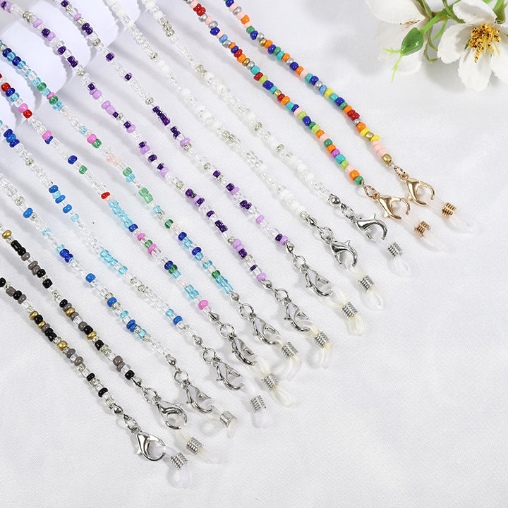 Colored bead necklace with carabiner clasp Kalsten