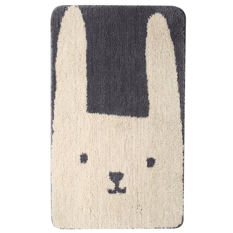 Cartoon Bunny-Themed Plush Bath Mat