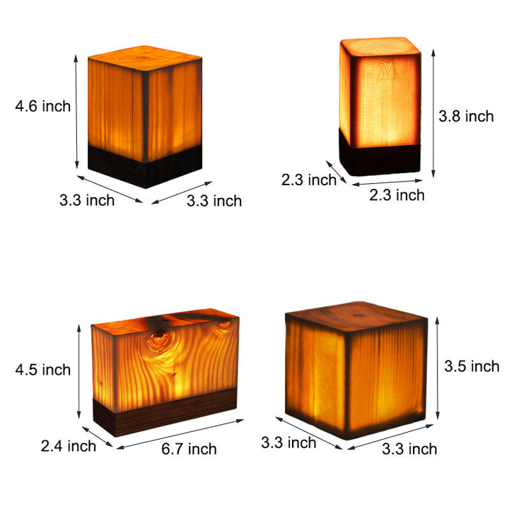 Cordless LED table lamp with rechargeable battery and touch control – Warm wood design for a cozy atmosphere | Kalsten