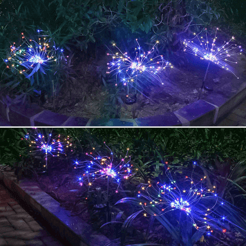 New Ground Plug Solar Fireworks Light LED Light String Copper Wire Outdoor Garden Decoration Star Lights Christmas Lights | Kalsten
