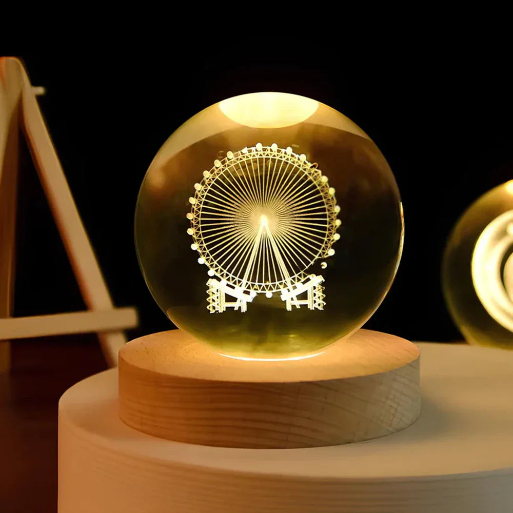 3D Crystal Ball LED Night Light Kalsten