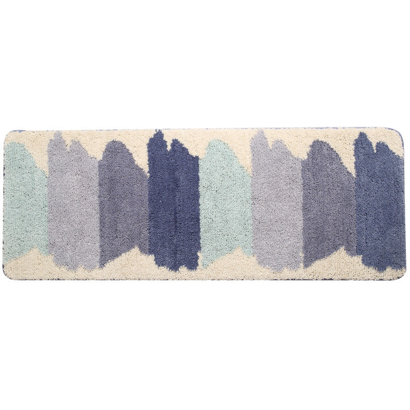 Plush Abstract Patterned Bath Runner