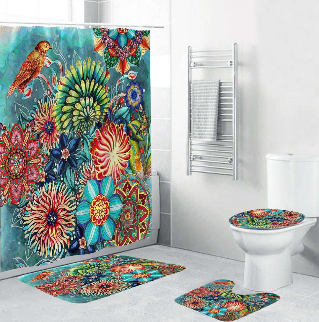 Floral Pattern Bathroom Set Kalsten