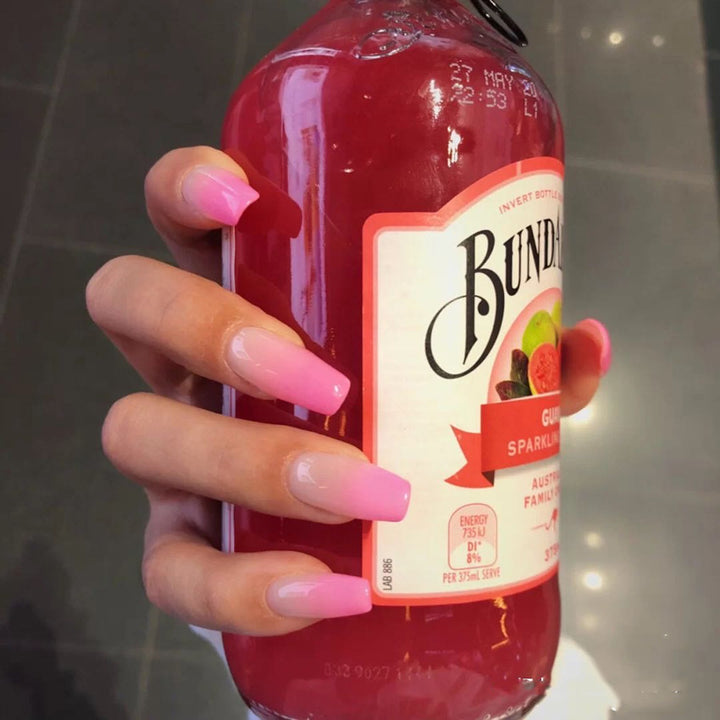 Artificial nails in modern French Tip design Kalsten
