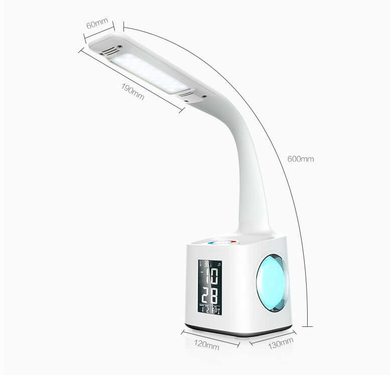 Study LED Desk Lamp USB Charging Port&Screen&Calendar&Colors Night Light Kids Dimmable Table Lamp With Pen Hold | Kalsten