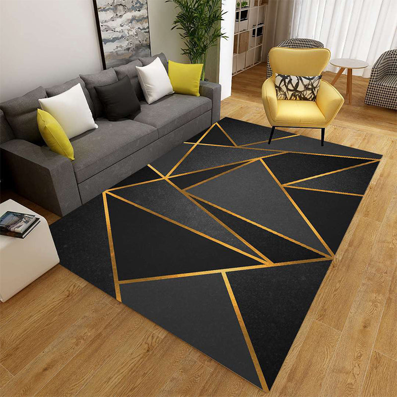 Kalsten | Minimalist 3D Geometric Rug Multi-Color Polypropylene Area Rug Pet-Friendly Non-Slip Machine Washable Rug for Large Room