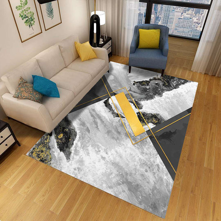 Kalsten | Minimalist 3D Geometric Rug Multi-Color Polypropylene Area Rug Pet-Friendly Non-Slip Machine Washable Rug for Large Room