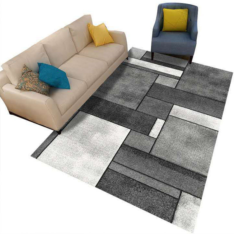 Kalsten | Minimalist 3D Geometric Rug Multi-Color Polypropylene Area Rug Pet-Friendly Non-Slip Machine Washable Rug for Large Room