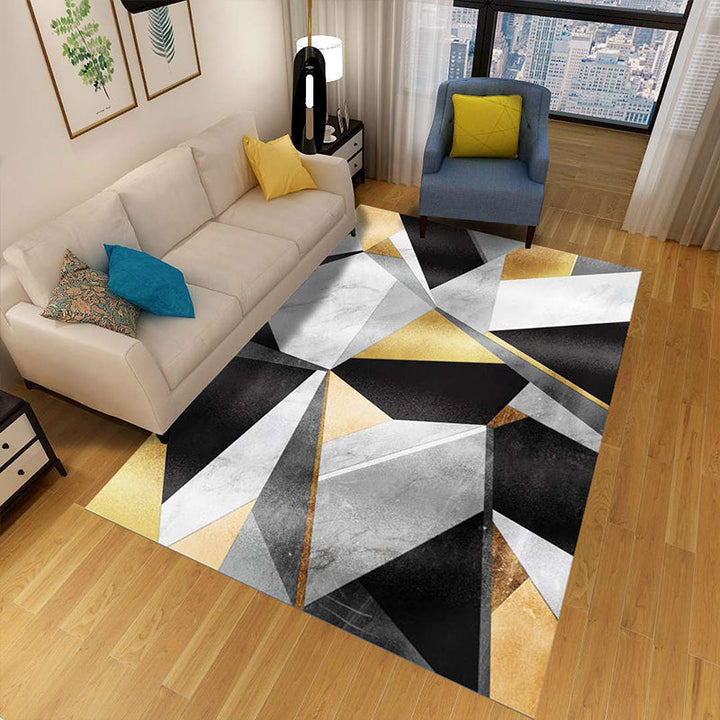 Kalsten | Minimalist 3D Geometric Rug Multi-Color Polypropylene Area Rug Pet-Friendly Non-Slip Machine Washable Rug for Large Room