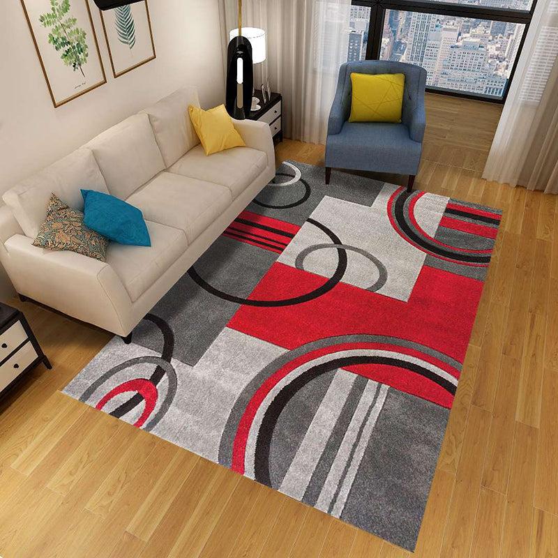 Kalsten | Minimalist 3D Geometric Rug Multi-Color Polypropylene Area Rug Pet-Friendly Non-Slip Machine Washable Rug for Large Room