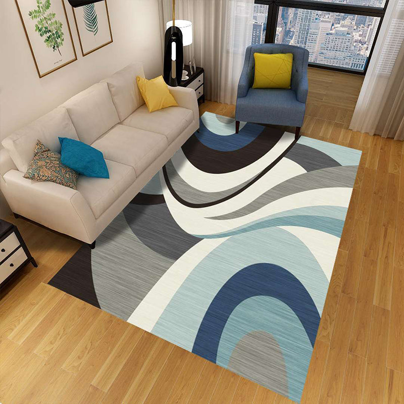 Kalsten | Minimalist 3D Geometric Rug Multi-Color Polypropylene Area Rug Pet-Friendly Non-Slip Machine Washable Rug for Large Room