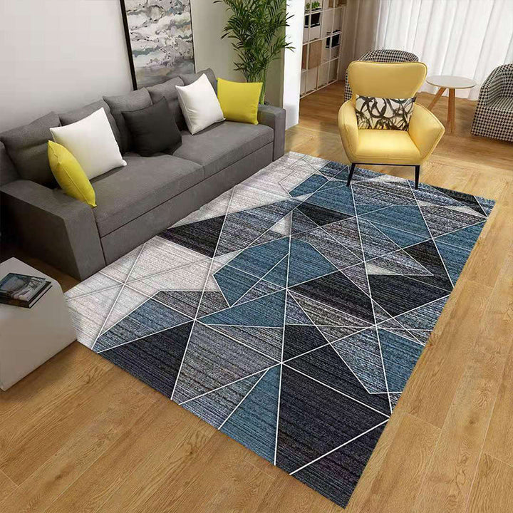 Kalsten | Minimalist 3D Geometric Rug Multi-Color Polypropylene Area Rug Pet-Friendly Non-Slip Machine Washable Rug for Large Room