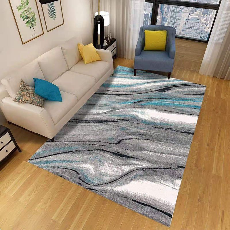 Kalsten | Minimalist 3D Geometric Rug Multi-Color Polypropylene Area Rug Pet-Friendly Non-Slip Machine Washable Rug for Large Room