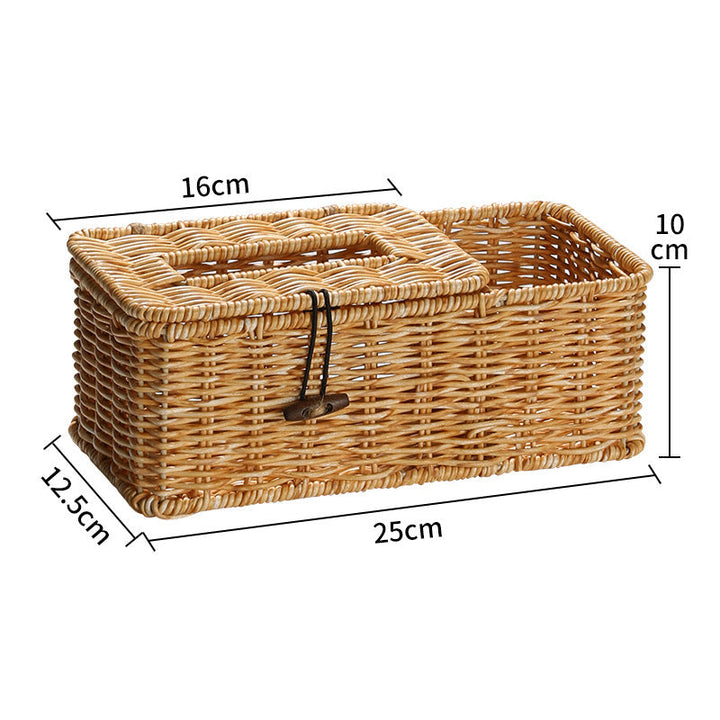 Handmade Wicker Storage Box with Lid Kalsten