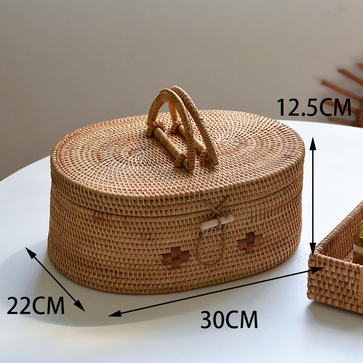 Handcrafted storage basket with double handles Kalsten