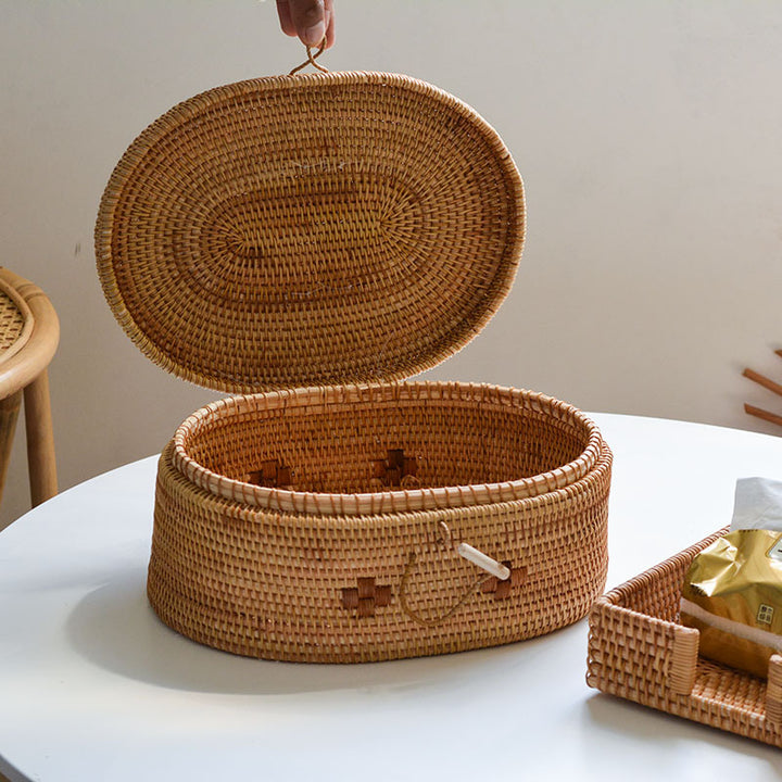 Handcrafted storage basket with double handles Kalsten