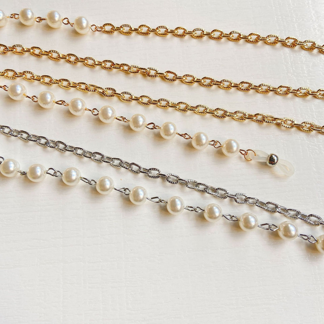 Fashionable glasses frame with pearl chain Kalsten