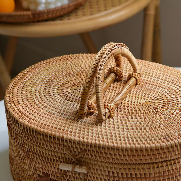 Handcrafted storage basket with double handles Kalsten