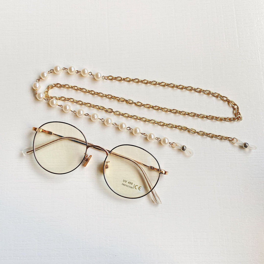 Fashionable glasses frame with pearl chain Kalsten