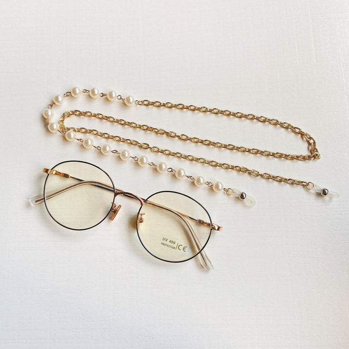 Fashionable glasses frame with pearl chain Kalsten